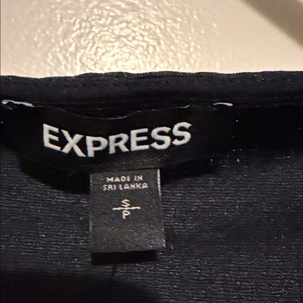 Express Navy Puff Sleeve Kids Bodysuit
